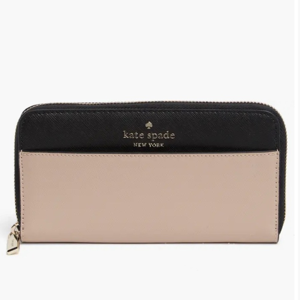 Kate Spade New York Staci Large Continental Wallet Warm Beige Black Multi